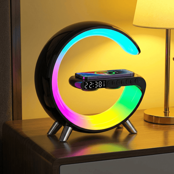 Smart LED Lamp with Bluetooth Speaker & Wireless Charger - GlowTech